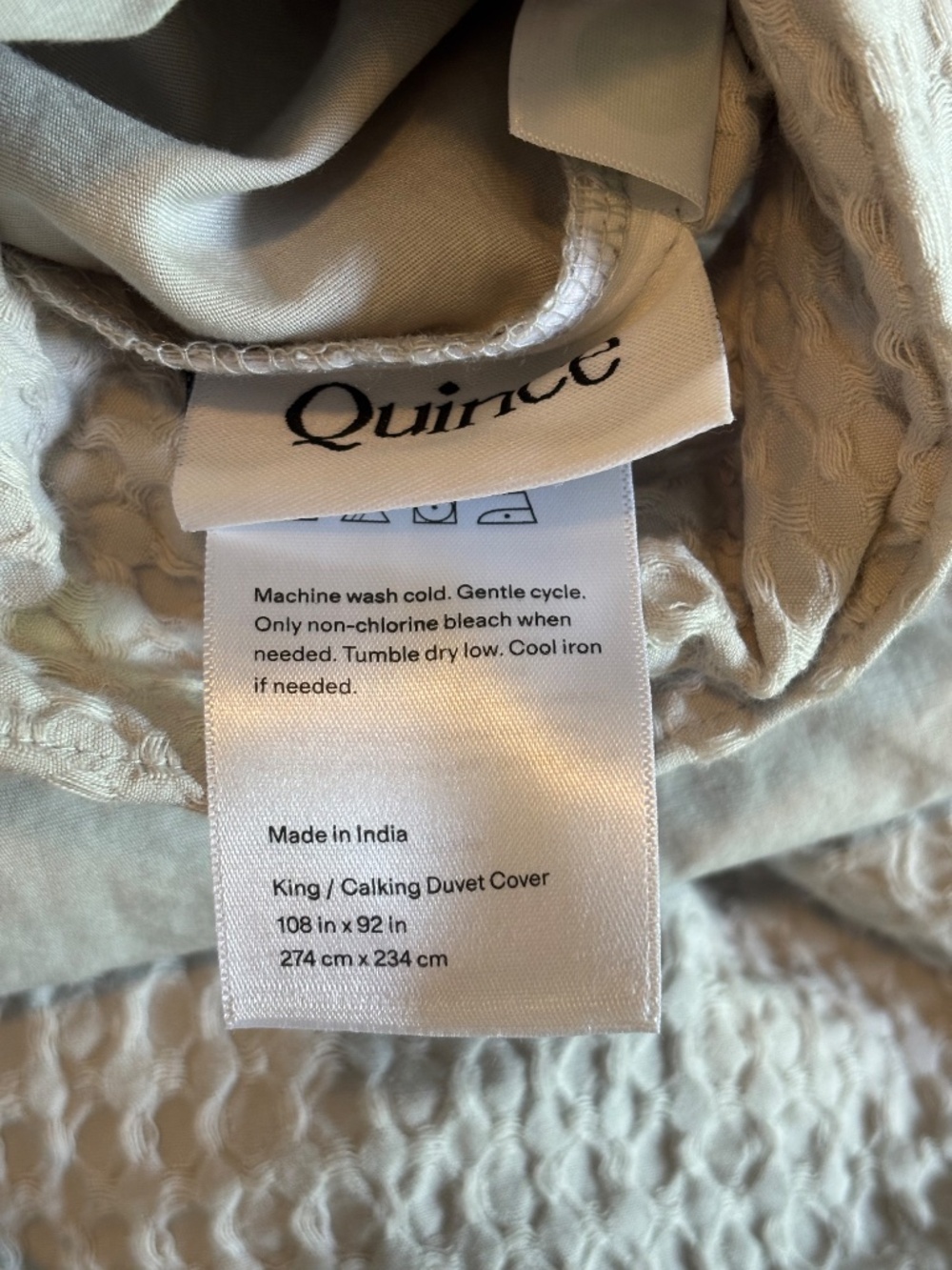 Quince Organic Luxe Honeycomb Duvet Cover Set (includes shams) - King / Cal King - Picture 5 of 8